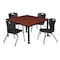 Regency Tables > Height Adjustable > Square Mobile Table & Chair Sets, 42 W, 42 L, 23-34 H, Cherry TB4242CHAPCBK45BK - alternate 1